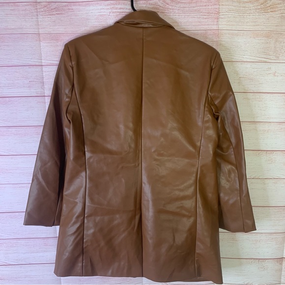 BB Dakota Steve Madden NWT Faux Leather Blazer Jacket Size Small - Picture 6 of 6